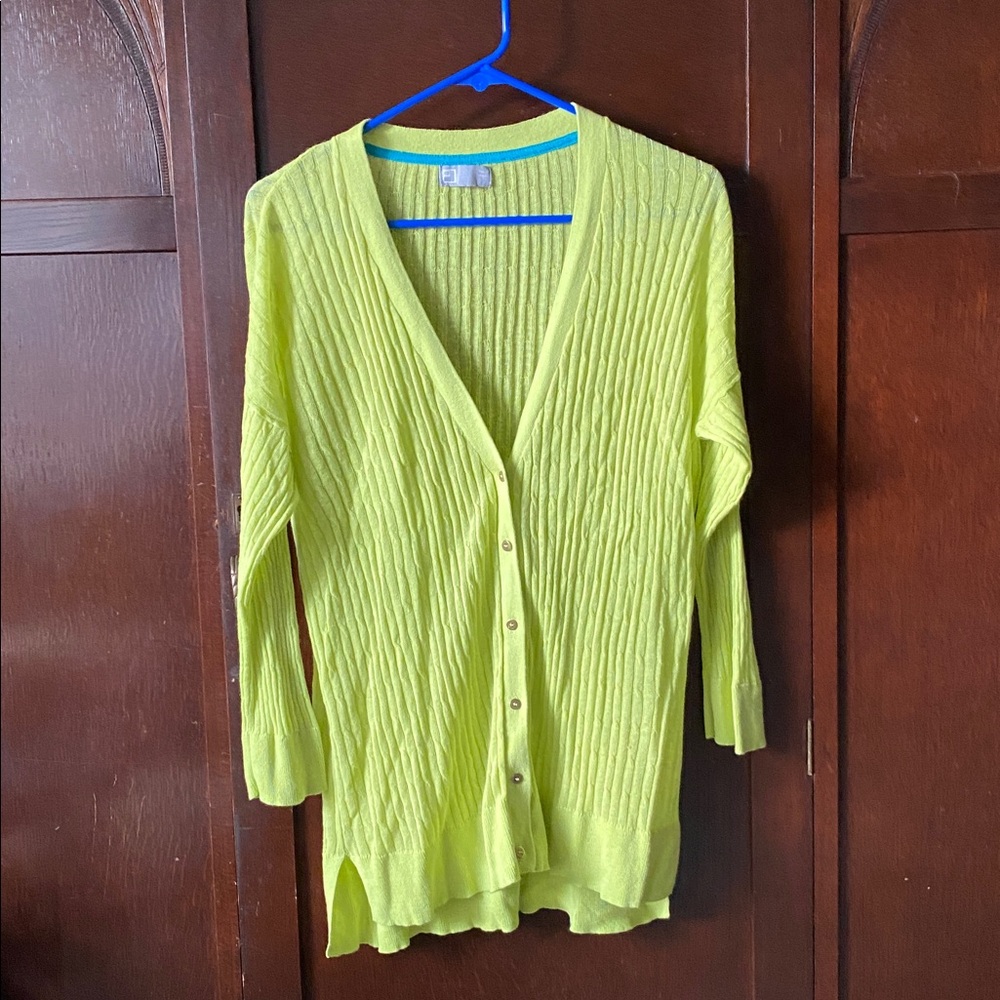 JCPenney Yellow Ribbed Cardigan